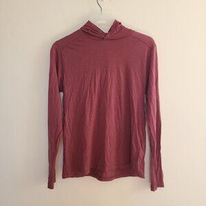 Ibex Women's Hoodie Pullover Red Merino Wool Size M